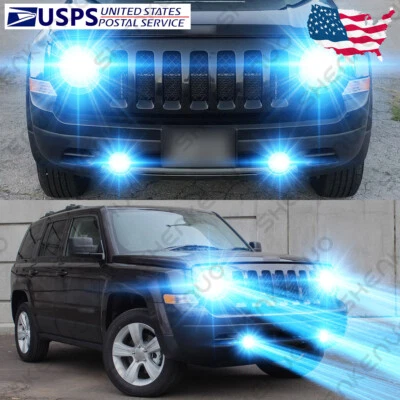 For Jeep Patriot 2010-2017 - 4X LED Headlight High/Low Beam + Fog Light Bulbs GL - Image 1 of 4