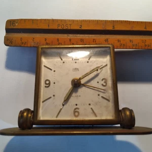 Vintage Elgin Brass Mantle Luminesce Alarm Clock Made In Germany ws#111 - Picture 1 of 4