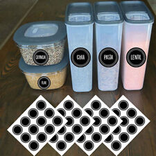 Round Shape Label Stickers Spice Bottle Pantry Food Storage Stickers Waterproof,