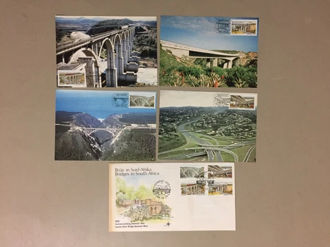 Five BRIDGES fdc.Four are maxi cards Cover