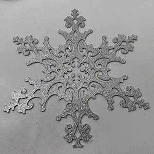 Silver Glitter 15" Snowflake Winter Christmas Decor - Picture 1 of 4