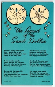 Postcard Legend of the Sand Dollar Poem UNP Chrome c1954 - Picture 1 of 2