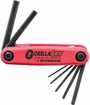 BONDHUS 1.5mm-6.0mm HEX KEY FOLD UP SET - GORILLA GRIP HF7MS #12592 - USA MADE - Image 1 of 4