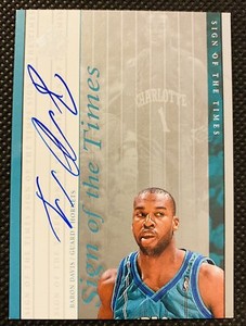 1999-00 SP Authentic Sign of the Times Baron Davis #BD Rookie Auto RC