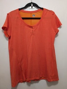 REI Top Women's Large Short Sleeve Tencel Lyocell Polyester Blend Shirt Red  - Picture 1 of 5