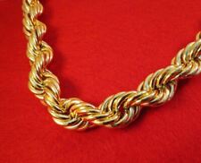 28" HIP HOP 20MM 14KT GOLD  EP FAT RUN DMC DOOKIE BLING ROPE CHAIN NECKLACE