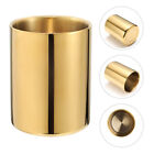 Stainless Steel Vase Pencil Cup Holder Round Office Table Bucket Portable