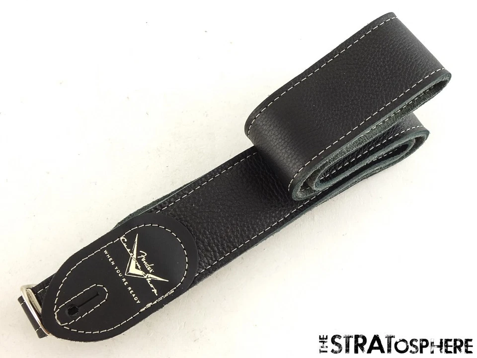 CORREA DE GUITARRA Fender Custom Shop Strat Pro 2025 Reliquia Cuero Negro Premium  Foto 1 de 1