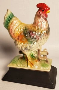 Vintage Rooster Statue Iridescent Colors 6" Tall Statue Farm Figurine Animal A40 - Imagen 1 de 4
