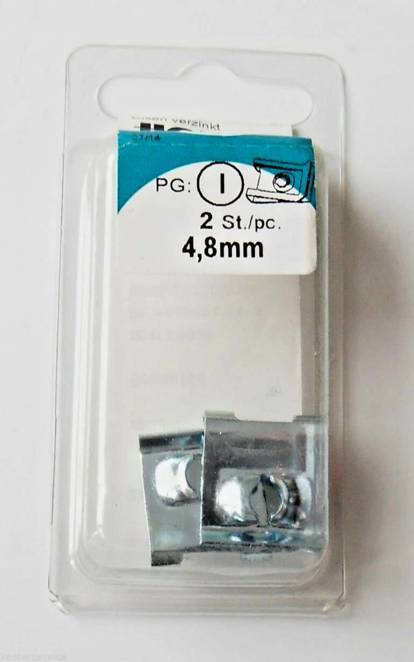 2 Blechmuttern 4,8mm Klemmmutter Schnappmuttern  - Bild 1 von 1