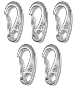 Mousqueton Ouverture Ressort Longueur 32mm ( lot de 5 ) inox A4 - Imagen 1 de 3