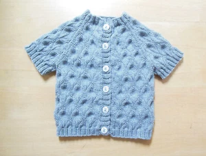 Weste handgestrickt im Blattmuster Gr. 92, Hustenleibchen, Pullunder, Slipover - Bild 1 von 3