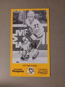 AUTOGRAPHED PITTSBURGH PENGUINS POSTCARD Paul Coffey (2)  4 X 7" - Picture 1 of 3