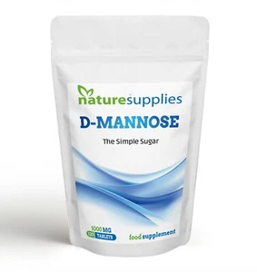 Comprimidos de D-manosa 1000 mg 120 bolsa | Alivio de cistitis UTI | Naturesupplies - Imagen 1 de 8