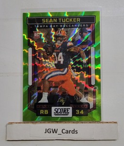 2023 Score Sean Tucker RC #318 Green Electric Rookie #'d 55/99 Buccaneers 
