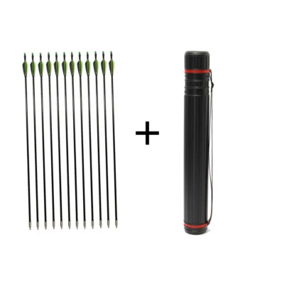 30" Archery Fiberglass Arrows SP 500 Compound Recurve Bow Hunting Arrow Quiver - Image 1 of 4