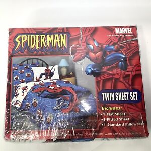 NEW  Marvel Spider-Man Twin Sheet Set 3 Piece Red Blue White Jay Franco & Sons