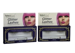 Select Lash Glitter Black Gold 2 Pack Set Cosplay Costume Lashes New - Picture 1 of 4