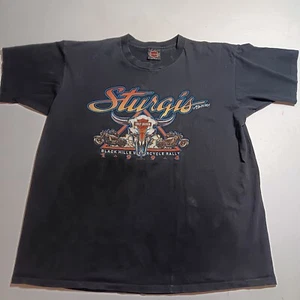 Vintage Harley 1994 Sturgis Black Hills Rally Biker T-shirt size XL Black - Picture 1 of 12