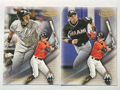 Ichiro Suzuki 2016 Topps Gold Label Class 1 & 2 5x7 Jumbo #d 13/49 Lot (2) - Image 1 of 2