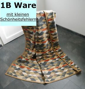 1b Biederlack Baumwolle Dralon Wohndecke Kuscheldecke 150x200 cm Dreiecke bunt