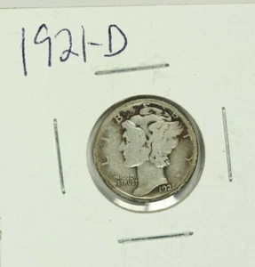 1921-D Mercury Dime : Good + - Picture 1 of 2