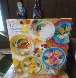 12 pc melamine dinnerware set - Picture 1 of 2