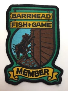 Vtg Barrhead Alberta Fish & Game Member Sew On Embroidered Patch Hunting AB 4” - Picture 1 of 4
