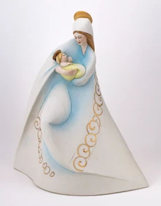 Estatuilla de Porcelana Capodimonte Virgen María Y Niño Jesús Diseño Moderno - Imagen 1 de 10