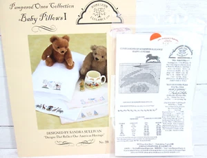 Homespun Elegance Baby Pillows 1 Cross Stitch Pattern Autumn Rabbit Pumpkin Kit - Picture 1 of 4