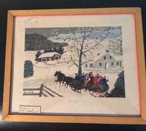 Rare Vintage "so long Framed Print Grandma Moses 9x11 - Picture 1 of 1
