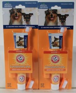 (2 Packages) Arm & Hammer Complete Care Adult Dog Dental Kit Natural Ingredients