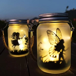 2 Pack Solar Lantern Fairy Lights, Christmas Decorations Garden Ornament Lights - Picture 1 of 12