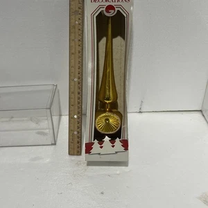 Vintage Galvas Gold Kunststoff Weihnachtsschmuck Baumspitze 11,25" - Bild 1 von 4