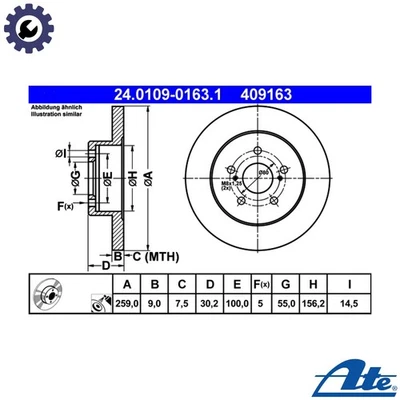 2x BRAKE DISC 24.0109-0163.1 FOR LEXUS TOYOTA VERSO/SPACE PRIUS/PRIME/PHV 1.8L - Image 1 of 4