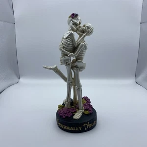 Ashland Scheletro Coppia Statuina "Eternamente Tua" Decorazione Halloween 7,5" Alta - Foto 1 di 9