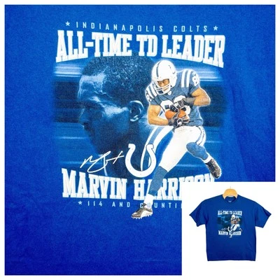 Camiseta Y2K Marvin Harrison Reebok All Time TD Leader Colts Para Hombre Grande NFL Foto 1 de 4