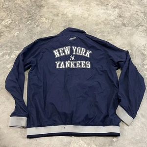Vintage Reebok MLB Windbreaker New York Yankees Size Large Spell Out - Picture 1 of 7