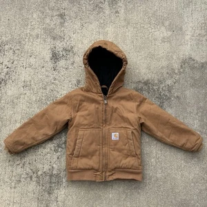 Carhartt Canvas Quilted Lined Jacket Tan Brown Youth Size XXS (4-5) - Picture 1 of 4