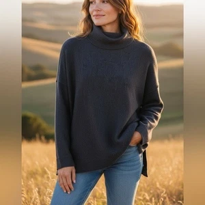 Suéter tejido cuello capucha dobladillo asimétrico lana merino Eileen Fisher 💯 XS - Imagen 1 de 6