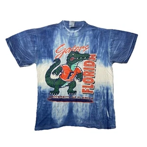Vintage 90s Florida Gators NCAA Tie Dye Tshirt Size Large Single Stitch Blue - Bild 1 von 14