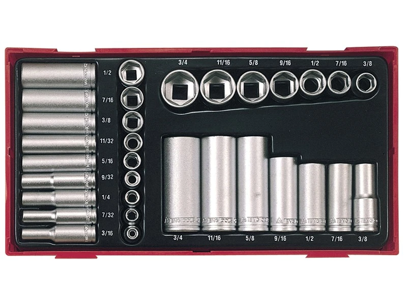  Teng Imperial Standard And Deep Socket Set 32 Pc 1/4 & 3/8in Drive 6Pt TTAF32 - Image 1 of 1