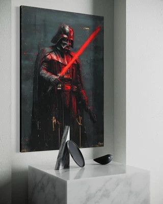 Leinwand Star Wars Darth Vader Abstrakt Bilder Wandbilder Bild Leuchtschwert - Bild 1 von 4