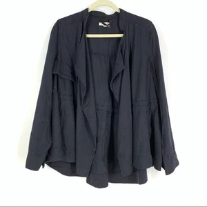 Silence + Noise Black Wrap Blazer Size Medium Perfect Layering Piece - Picture 1 of 7