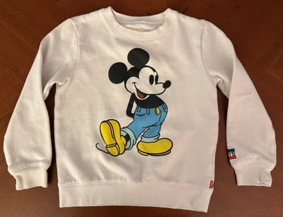 LEVI’S x Disney Mickey Mouse Sudadera Niños L 6-7 Blanco Cuello Redondo Pullover Foto 1 de 4