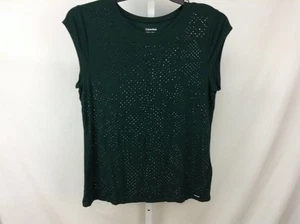 Calvin Klein Womens Ladies Green Sleeveless Pullover Stretch Top Blouse Sz Large - Picture 1 of 5