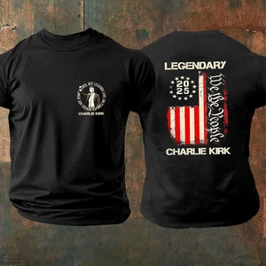 Charlie Kirk Legendary American Flag Essential 2-seitiges T-Shirt - Bild 1 von 3