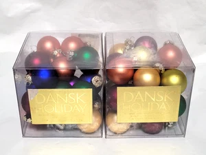 DANSK FROSTED 1.25" MINI BALL GLASS ORNAMENTS IN PACKAGE, 49 ornaments total !!! - Picture 1 of 7