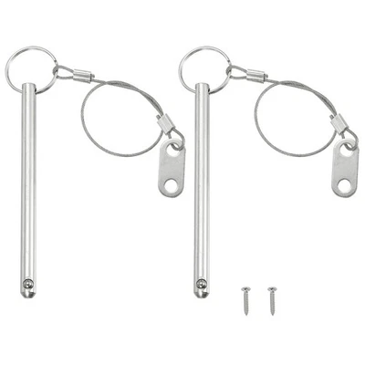 Pasador de liberación rápida de 8x45 mm con mango de anillo pasador de bloqueo con cordón para evitar pérdidas 2 piezas Foto 1 de 4