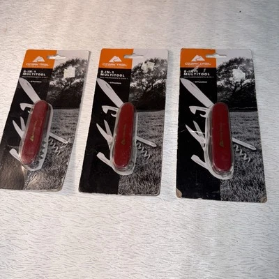 Ozark Trail 8-in-1 Multitool Pocket Knife Red Pack of 3 New - Image 1 of 4